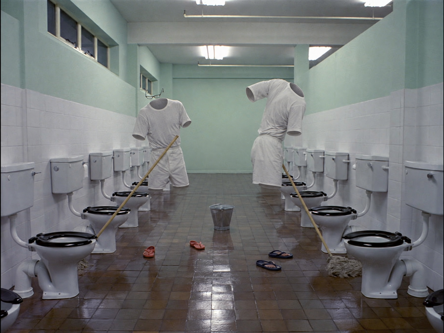 Show 6: a movie or TV scene with its characters removed
